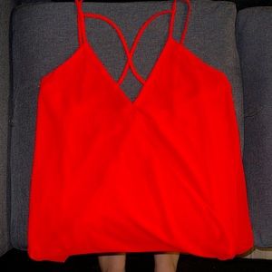 Spaghetti strap red blouse